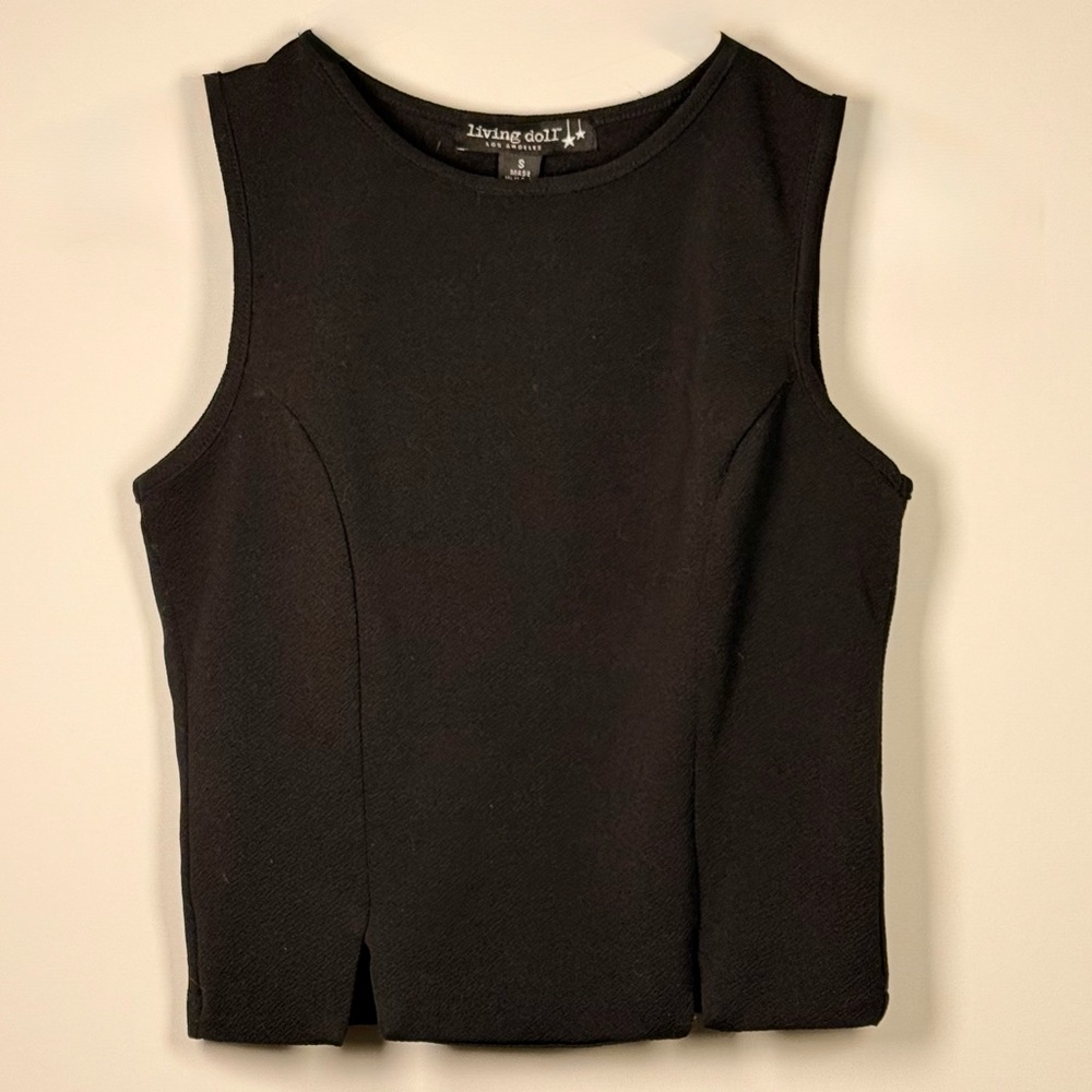 Living Doll Black Sleeveless Crop Top